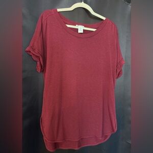 Matty M Red Oversized Short Sleeve Tee